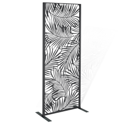14366 - Schermo metallico all'aperto con motivo a palma Panneau décoratif universel 150 x 50 CM PALM gris