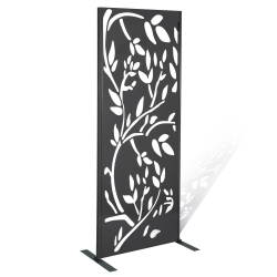 14369 - Ringhiera esterna in metallo grigio con motivo floreale Panneau décoratif universel 150 x 50 CM LIS gris