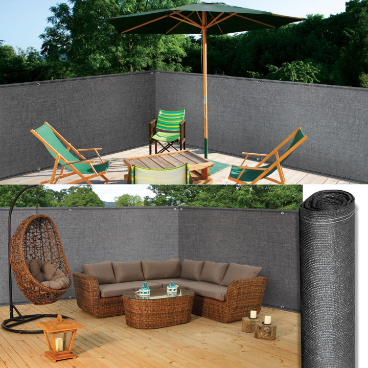 Brise vue gris 1.8 x 10 m vert 220 gr/m²