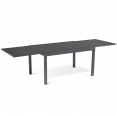 Salon de jardin POLY extensible table 135-270 CM et 12 chaises gris foncé