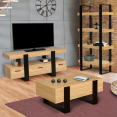 Meuble TV PHOENIX avec tiroirs bois et noir 116 cm