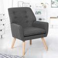 Fauteuil scandinave NAT en tissu gris anthracite