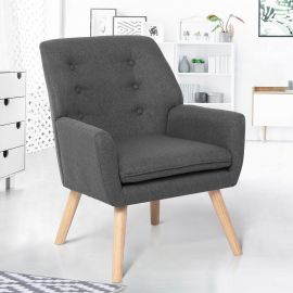 Fauteuil scandinave NAT en tissu gris anthracite Fauteuil scandinave NAT en tissu gris anthracite