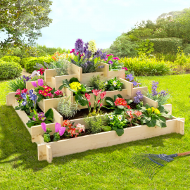 Jardiniere Bois,Pot de Fleur Exterieur,bacs à Fleurs,jardinieres Exterieur,carré  Potager en Bois -Noir-31x31x31 cm[318] - Cdiscount Jardin