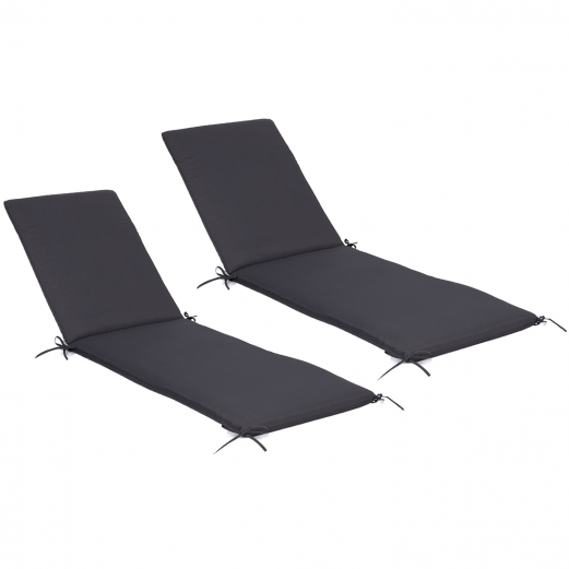 Lot De 2 Coussins Universels De Transat Adam 180cm Gris Anthracite - Confort Premium
