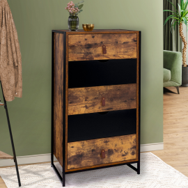 Chiffonnier 5 tiroirs CHICAGO commode design industriel Chiffonnier 5 tiroirs CHICAGO commode design industriel