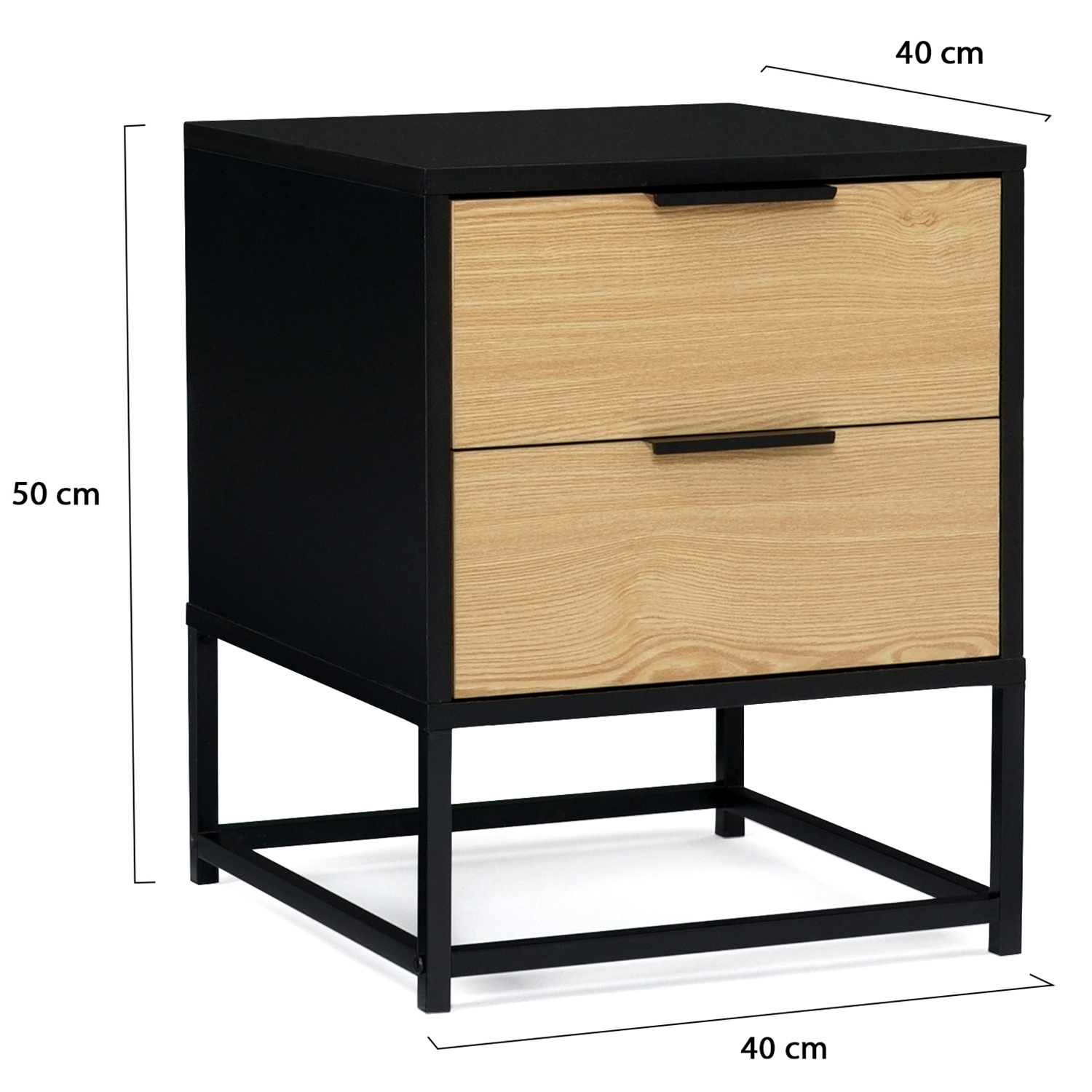 Table de chevet en acier kaki, 1 porte I