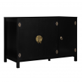 Buffet bas YANG 3 portes bois noir 110 cm