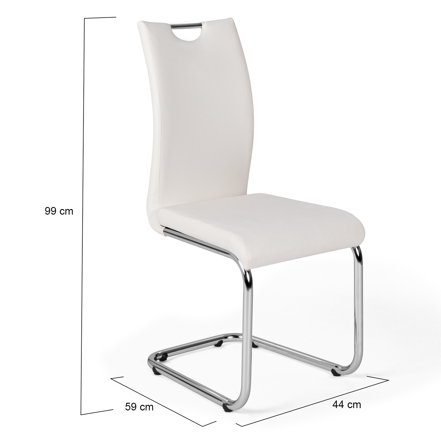 Lot De 6 Chaises Design Blanches MIA Pour Salle à Manger - Polyuréthane - Dimensions H92 X L53 X P40 Cm