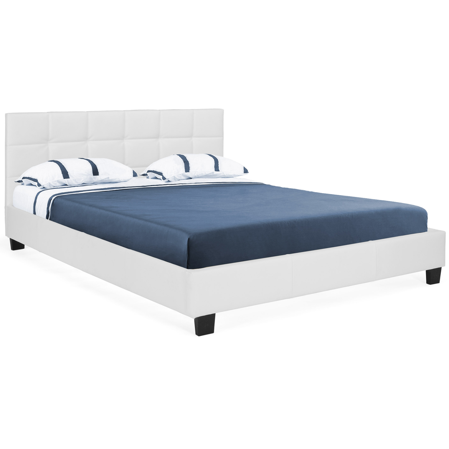Letto Matrimoniale Scandinavo BALTA 160x200 Cm - Tessuto Blu Anatra - IDMarket - 4