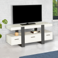 Meuble TV PHOENIX avec tiroirs bois gris 116 cm