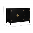 Buffet bas YANG 3 portes bois noir 110 cm