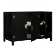 Buffet bas YANG 3 portes bois noir 110 cm