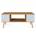 Table basse scandinave ALIZE bois et vert