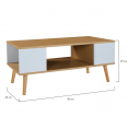 Table basse scandinave ALIZE bois et vert