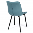 Lot de 4 chaises MADY en velours bleu pastel pour salle à manger