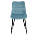 Lot de 4 chaises MADY en velours bleu pastel pour salle à manger