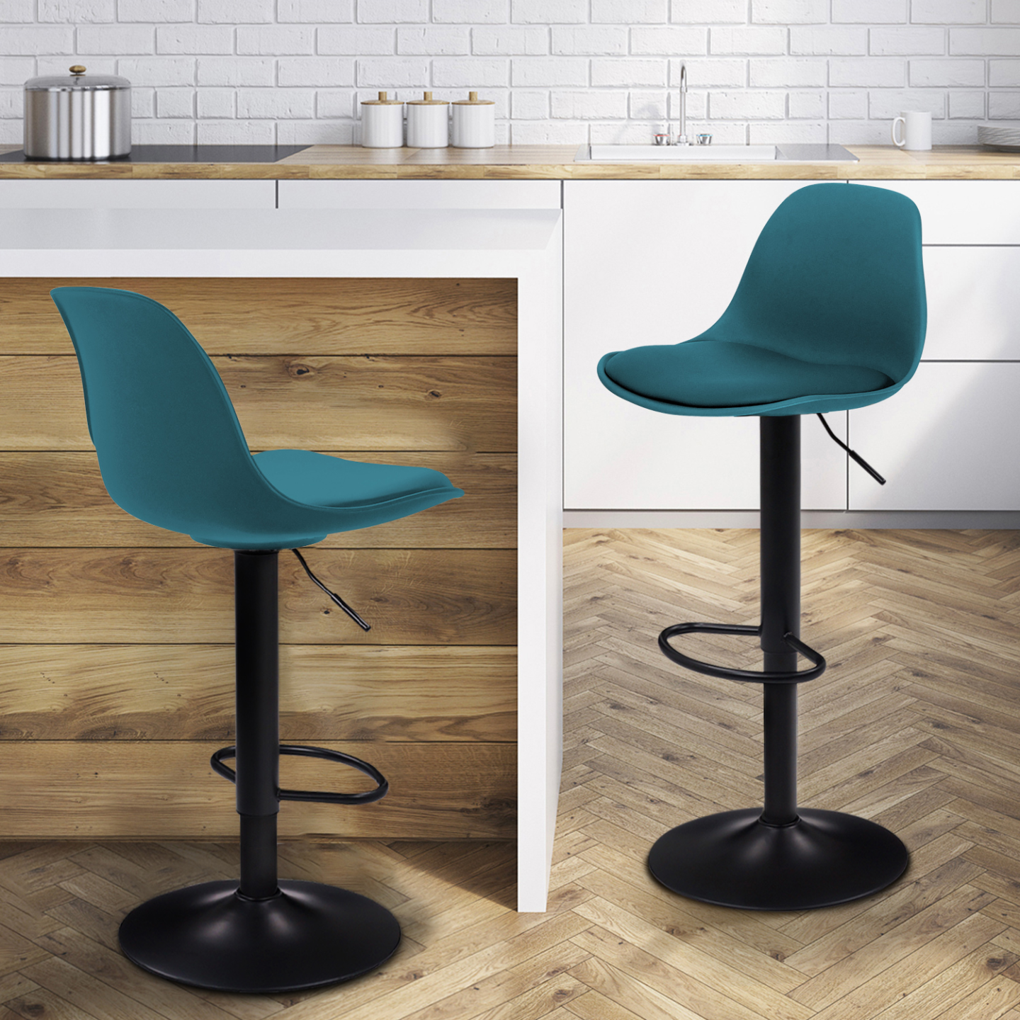 Tabouret De Bar Bleu Canard
