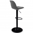 Lot de 2 tabourets de bar KARL design gris pied noir