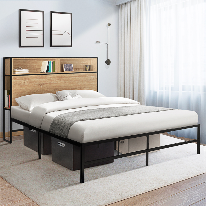 Sommier double TULSA 140x190 cm plateforme en métal 35 cm