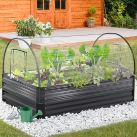 Carré potager gardenbox 120 x 80 cm (lot de 2) noir Jardindeco