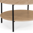 Table basse double plateau DETROIT ronde 70 cm design industriel