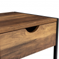 Lot de 2 tables de chevet HAWKINS bois foncé design industriel