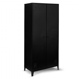 Armoire vestiaire penderie ESTER 2 portes métal noir design industriel Armoire vestiaire penderie ESTER 2 portes métal noir design industriel