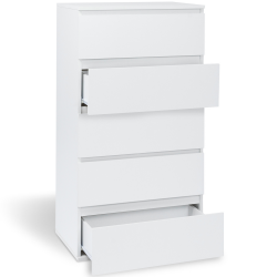 IDMarket - Chiffonnier 5 tiroirs TOMI 60 cm Bois Blanc Commode IDMarket - Chiffonnier 5 tiroirs TOMI 60 cm Bois Blanc Commode