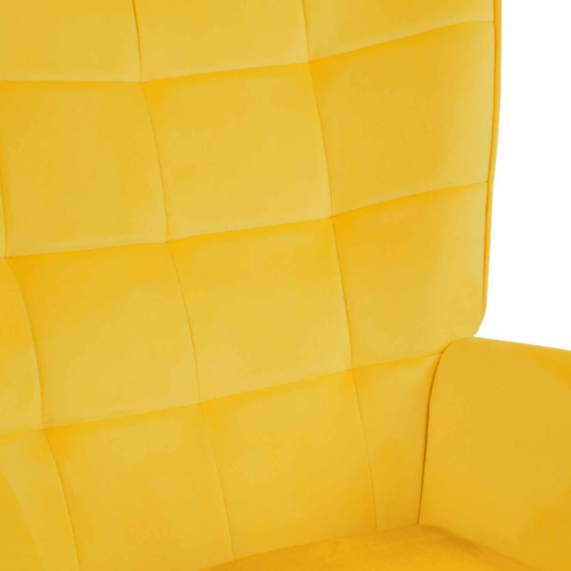 Fauteuil Scandinave ANIA Velours Jaune – Design Élégant, Assise Moelleuse, Style Cosy Moderne Pour Salon