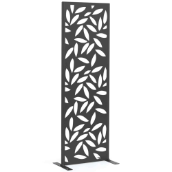 15195 - Pannello decorativo esterno con motivo a foglie grigie 150x50cm Panneau décoratif universel 150 x 50 CM MEDELLIN gris