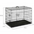Cage de transport pour chien taille M/L 91 x 57 x 63,5 CM caisse pliante avec poignée et plateau