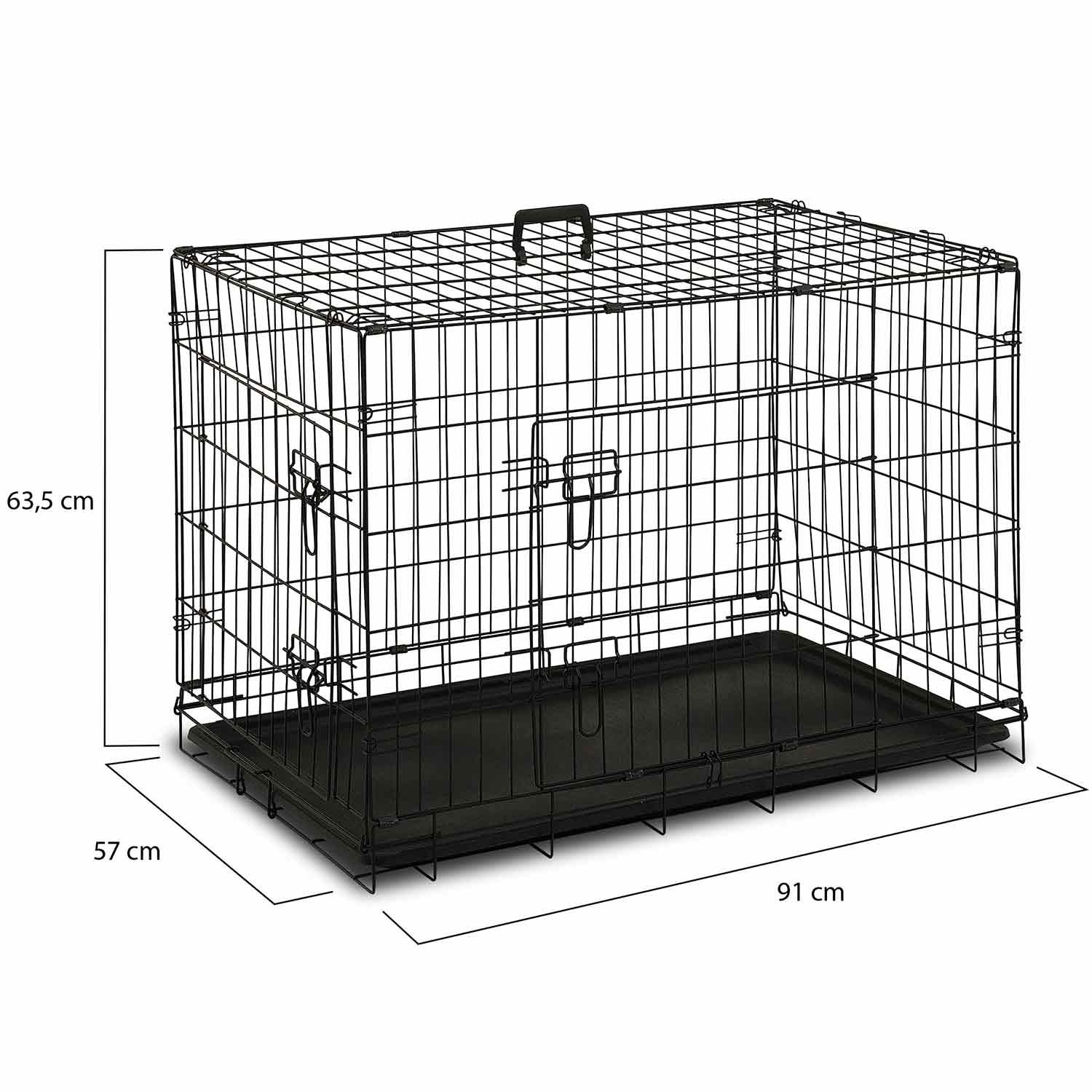 EUGAD Cage de Transport et Pliable L60xH42xP42cm pour Petits Chiens  (Hauteur du Chien≤35cm&Longueur du Chien≤50cm&Poids≤12kg) Caisse Transport