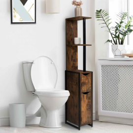 Meuble WC 2 portes DAYTON avec étagères design industriel Meuble WC 2 portes DAYTON avec étagères design industriel