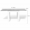 Table à manger extensible rectangle DONA 6-8 personnes plateau effet béton 80-160 cm