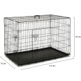 Cage de transport pour chien taille L/XL 117 x 75 x 81 CM caisse pliante avec poignée et plateau
