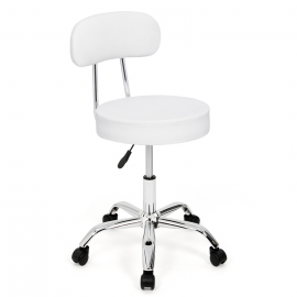Chaise de bureau à roulettes CYRILLE avec dossier blanc Chaise de bureau à roulettes CYRILLE avec dossier blanc