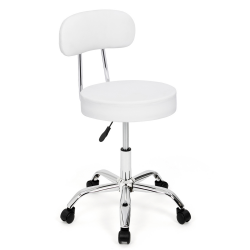 15233 - Sedia da ufficio bianca con rotelle Chaise de bureau à roulettes CYRILLE avec dossier blanc