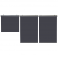 Lot de 3 stores enrouleurs L.125 x H. 225 CM pour pergola gris anthracite