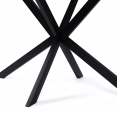 Table à manger ALASKA 6-8 personnes effet marbre noir et pied araignée métal 160 cm