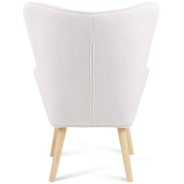 Fauteuil scandinave IVAR en tissu bouclette blanc cassé Fauteuil scandinave IVAR en tissu bouclette blanc cassé