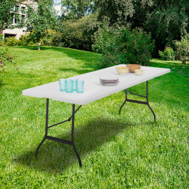 Table pliante d'appoint portable 180 CM et 2 bancs pliables pour camping ou  réception