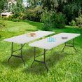 Lot de 2 tables pliantes portables 180 CM pour camping ou réception