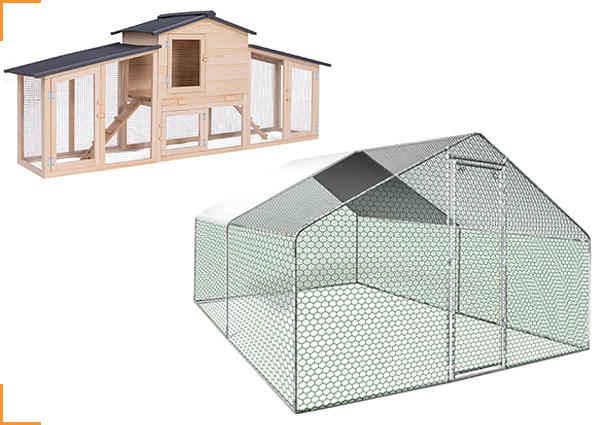 1 poulailler VIP avec clapier double + 1 enclos poulailler 12 m²