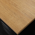 Table de chevet ESTER plateau façon hêtre en bois et métal noir