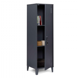 Armoire vestiaire ESTER porte métal gris foncé design industriel Armoire vestiaire ESTER porte métal gris foncé design industriel