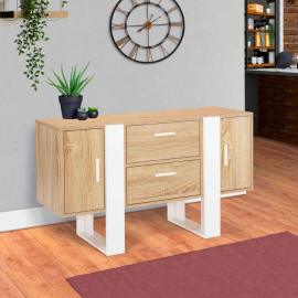 Buffet bas PHOENIX bois et blanc Buffet bas PHOENIX bois et blanc