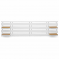 Tête de lit en lattes AVA 240 CM bois blanc et étagères façon hêtre
