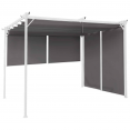 Pergola blanche édition spéciale 3x4 M toit rétractable et 4 stores gris anthracite