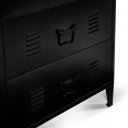 Commode ESTER 3 tiroirs métal noir design industriel